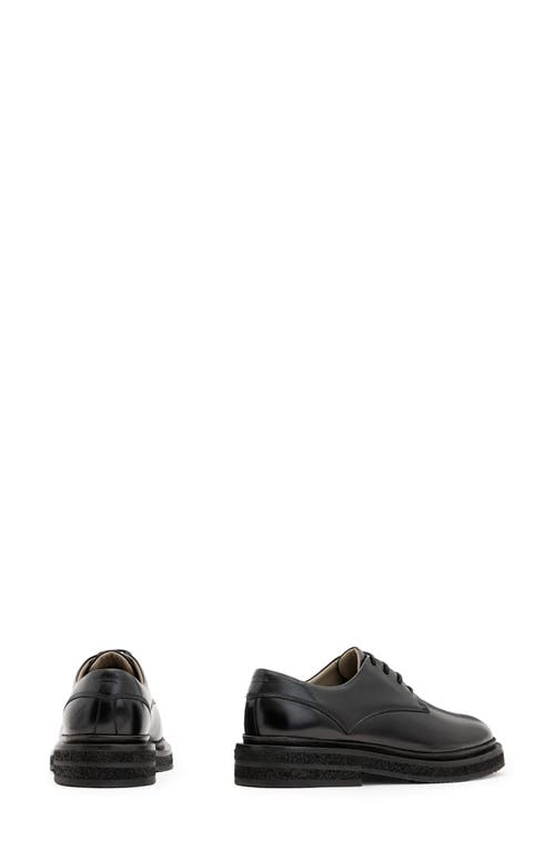 Shop Allsaints Escher Plain Toe Derby In Black Shine