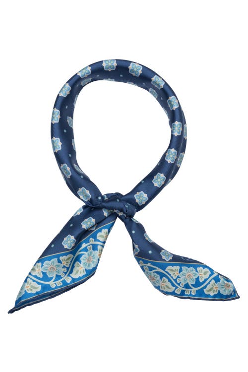 Elizabetta Ducati - Hand Rolled Silk Neckerchief In Marine Blue