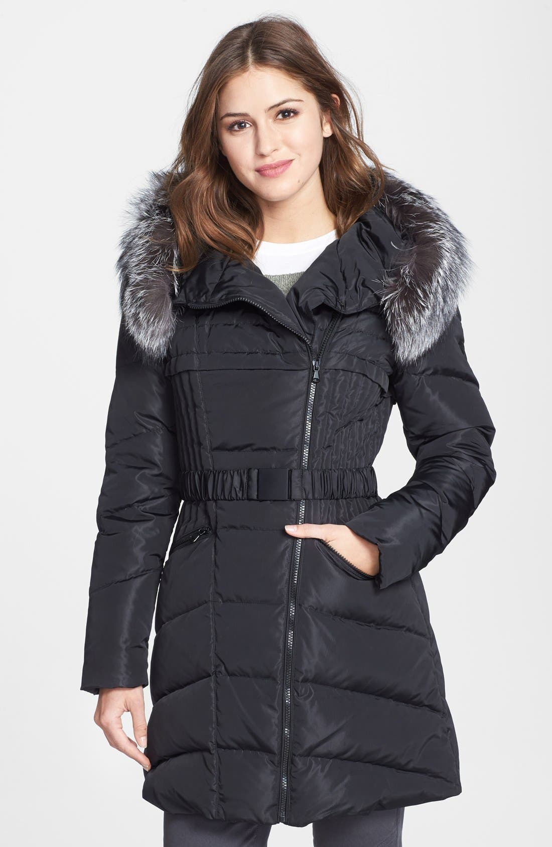1 Madison Genuine Fox Fur Trim Hooded Down & Feather Coat Nordstrom