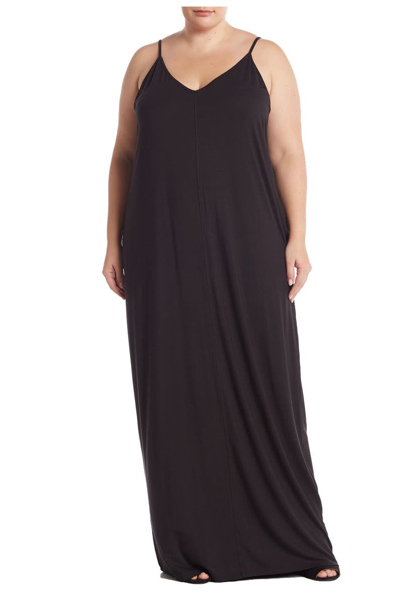 ABOUND V-Neck Sleeveless Maxi Dress, Main, color, BLACK