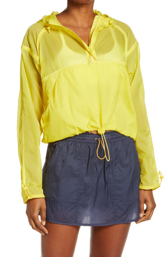 Outdoor Voices Hooded Half Zip Windbreaker In Limoncello ModeSens