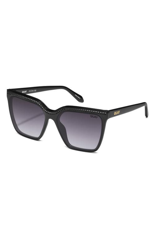 Shop Quay Australia Level Up 61mm Gradient Square Sunglasses In Black/smoke