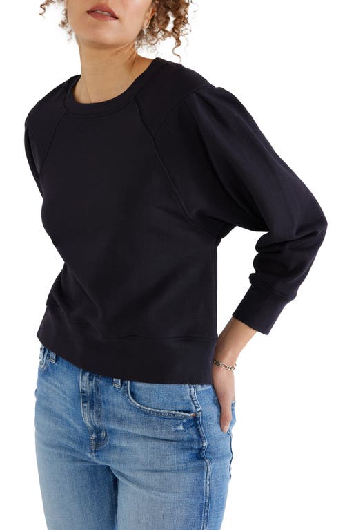 ÉTICA Dani Pleat Shoulder Sweatshirt in Black Beauty