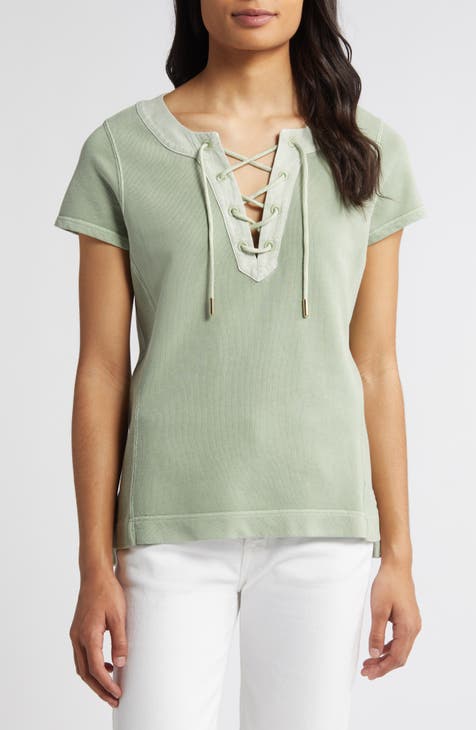 Sunray Cotton Lace-Up Top