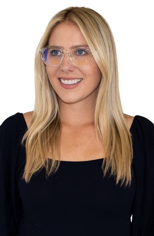 Fifth & Ninth Cameron 48mm Round Blue Light Blocking Glasses In Clear/clear