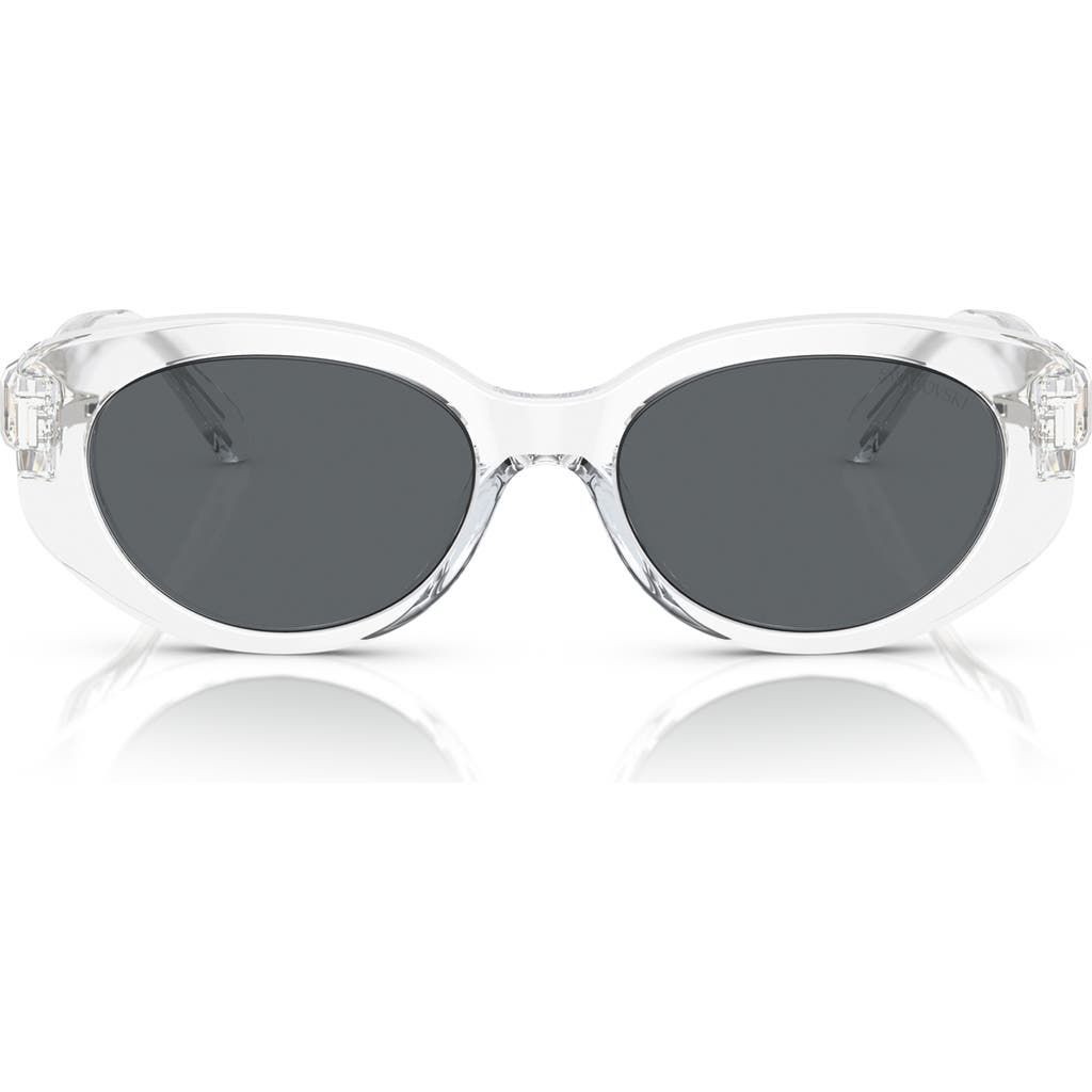 Swarovski 53mm Oval Sunglasses In White