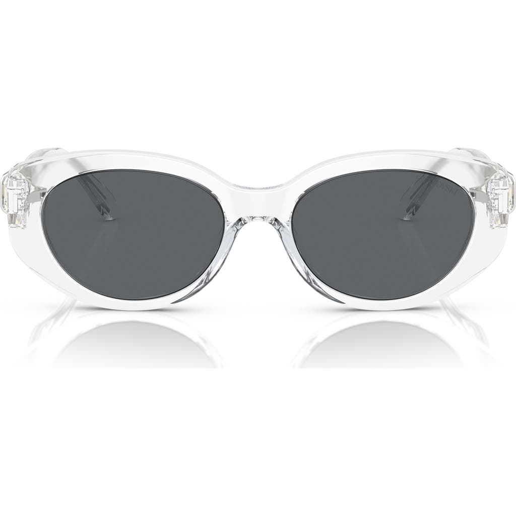 Swarovski 53mm Oval Sunglasses In Crystal Grey