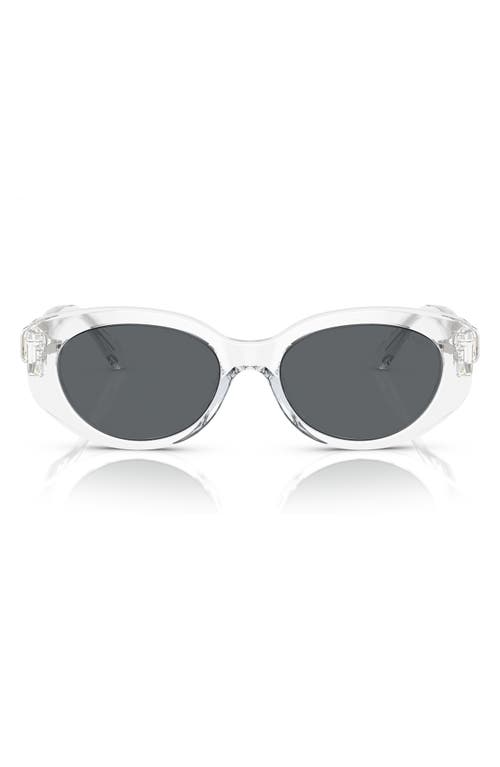 Shop Swarovski 53mm Oval Sunglasses In Crystal Grey