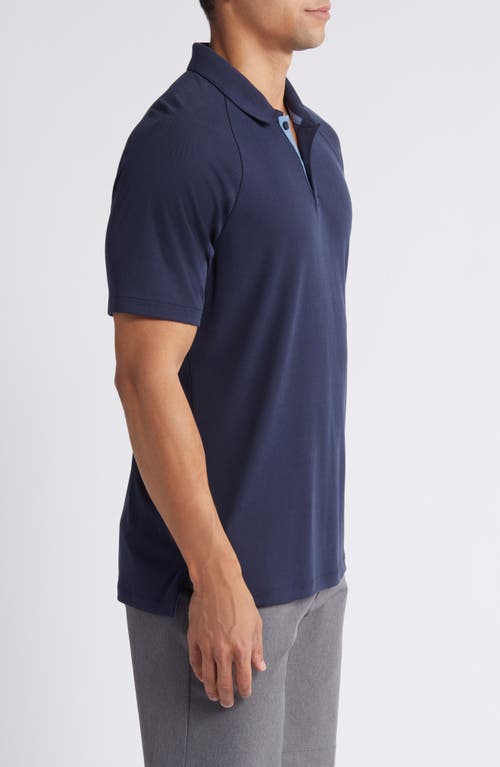 Shop Zella Ace Piqué Performance Golf Polo In Navy Eclipse