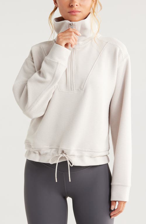 Shop Zella Kickback Ottoman Half Zip Pullover In Grey Moonbeam