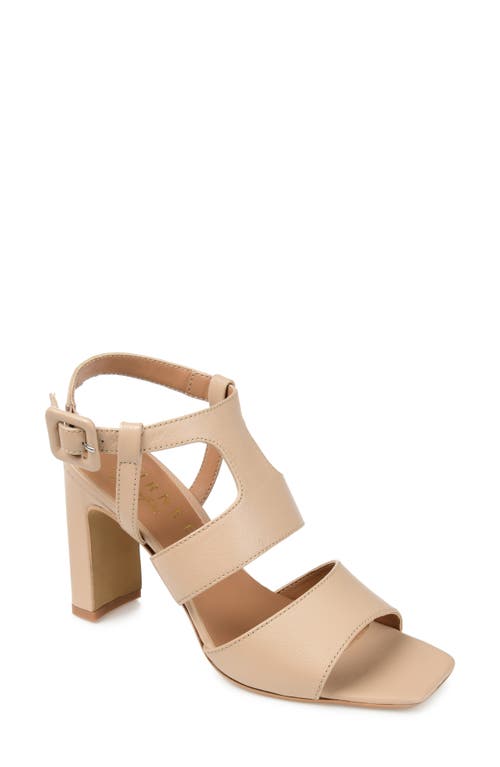 Beckie Block Heel Sandal in Beige