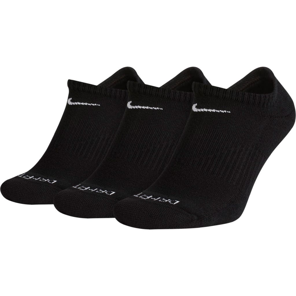 Shop Nike Dry 3-pack Everyday Plus No Show Socks In Black/white