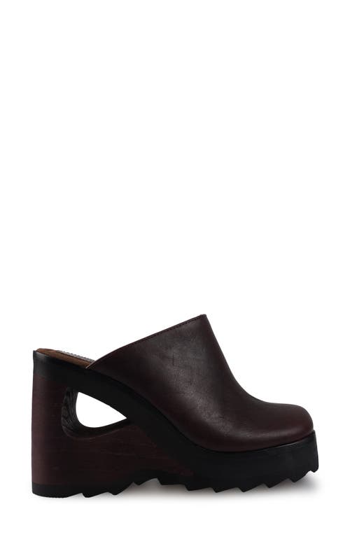 Candies Candie's Nichola Platform Wedge Clog In Brown Leather