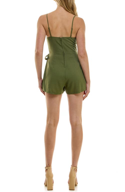 Shop Row A Tie Waist Romper In Olive