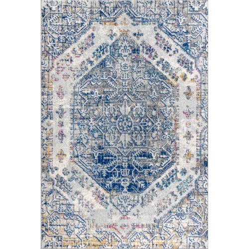 Jonathan Y Modern Persian Boho Vintage Area Rug In Cream/blue