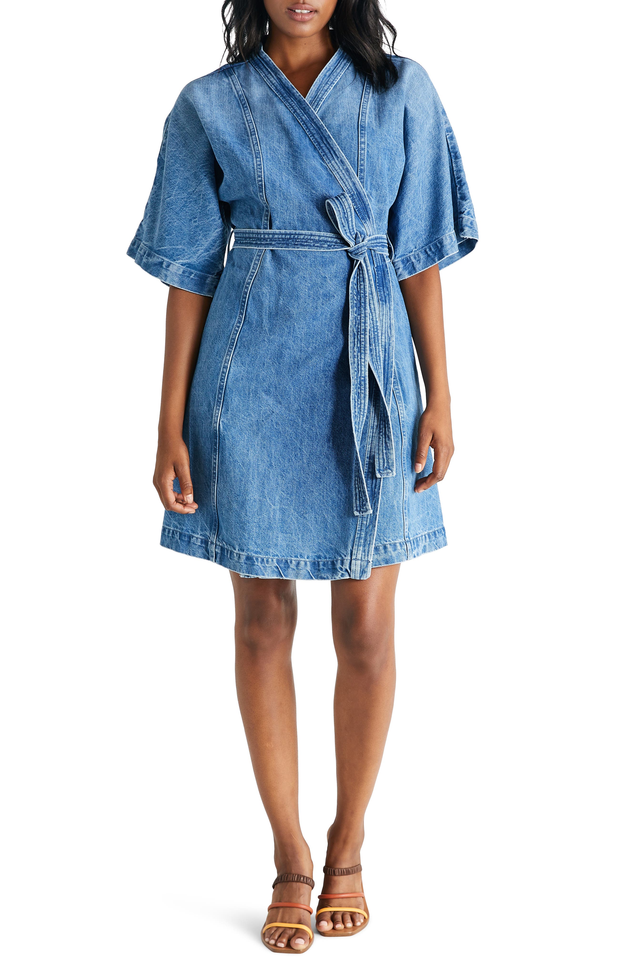 wrap dress denim