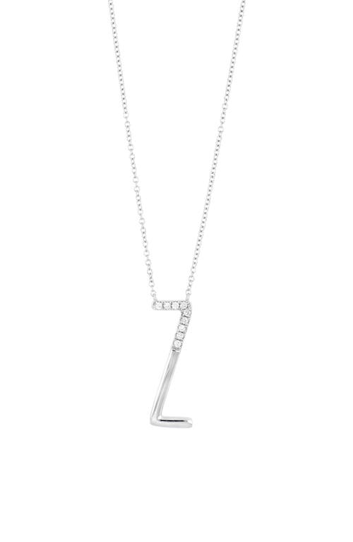 Bony Levy Diamond Initial Pendant Necklace in White Gold-Z at Nordstrom, Size 18