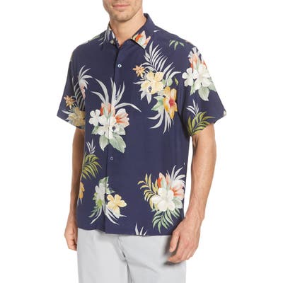 Tori Richard Garden Isle Classic Fit Short Sleeve Button-Up Shirt, Blue
