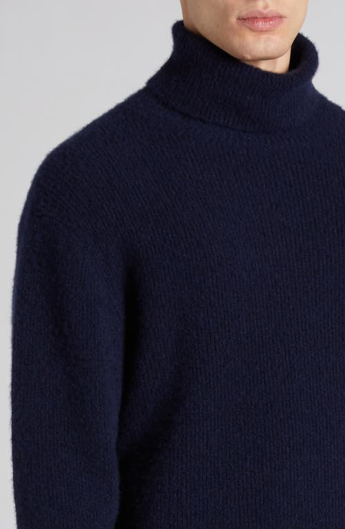 Shop Tom Ford Brushed Cashmere & Silk Turtleneck Sweater In Hb808 Moonlight Ocean