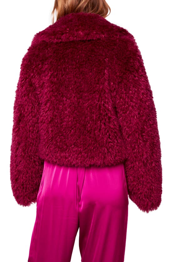 Band Of The Free Andra Faux Fur Jacket In Deep Fuchsia