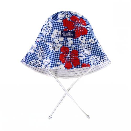 Uv Skinz Reversible Sun Hat In Red Americana Gingham