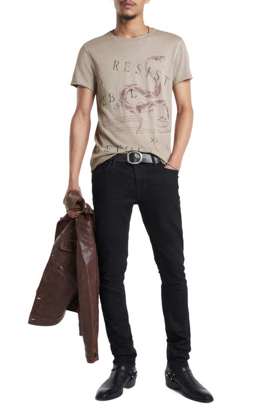 Shop John Varvatos Raw Edge Revolt Graphic T-shirt In Dried Petal