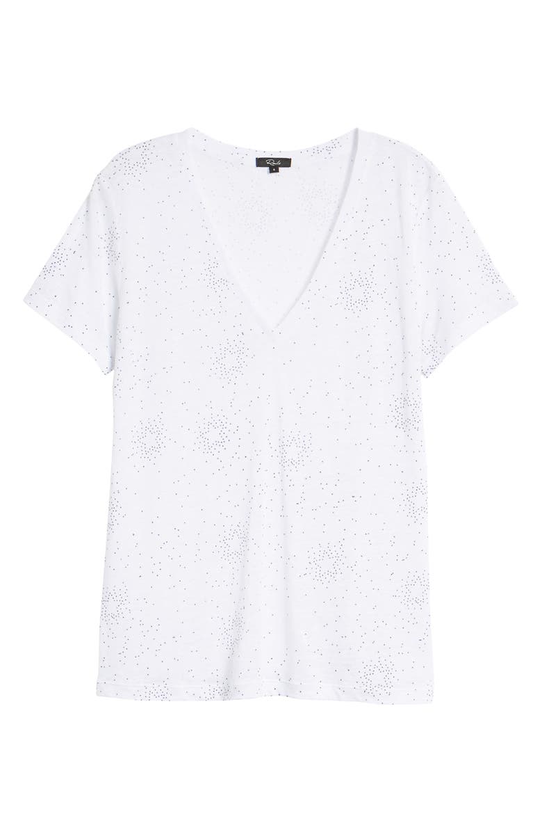 Rails Cara V-Neck Slub Knit Tee, Alternate, color, White Stella