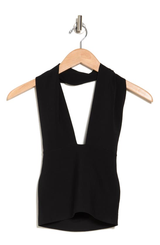 Weworewhat Knit Halter Top In Black