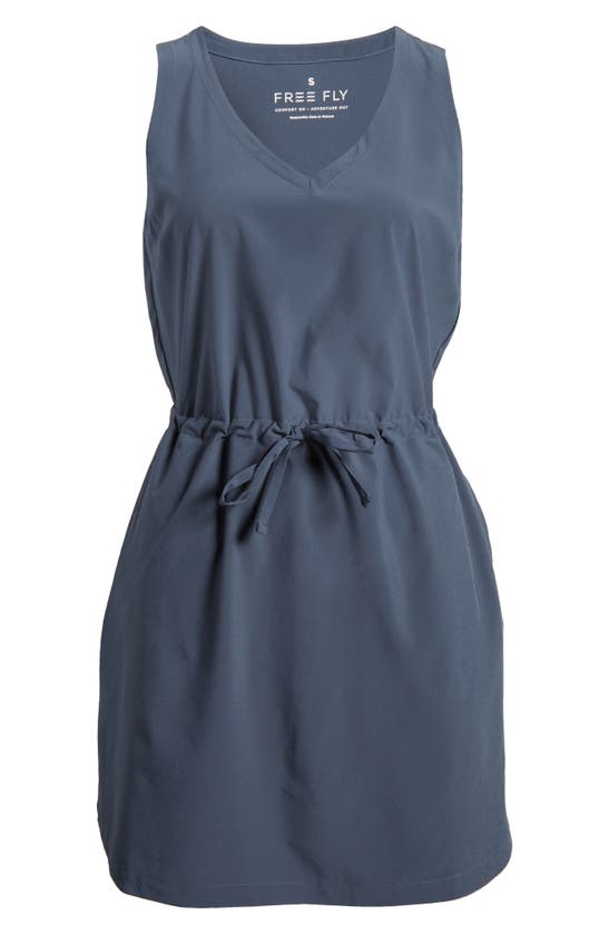 Free Fly Breeze Drawstring Waist Dress In Blue Dusk Ii