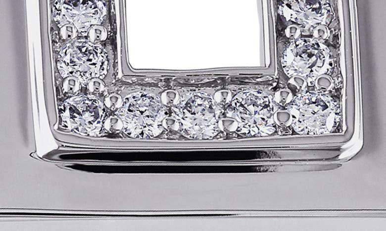 Shop Delmar Diamond Square Ring In Silver