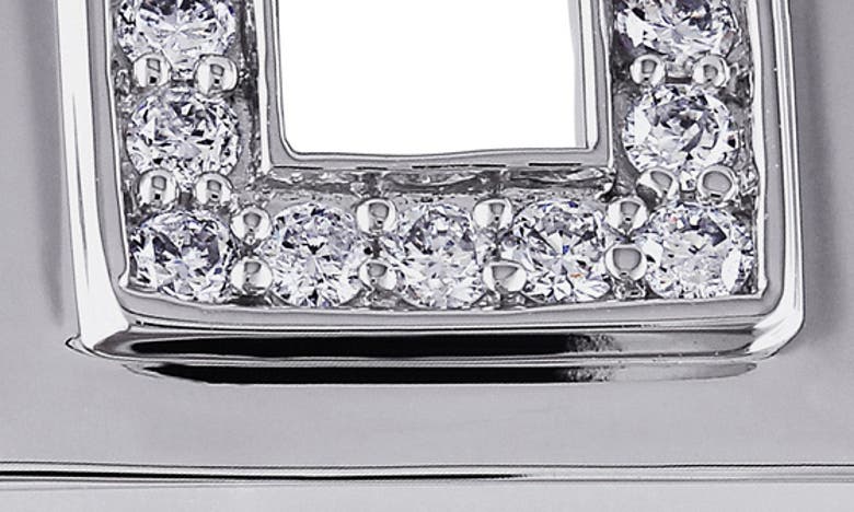 Delmar Diamond Square Ring In Silver
