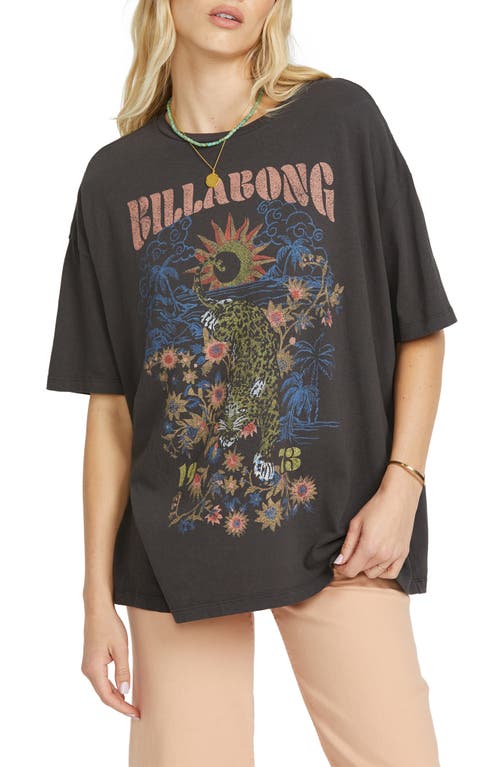 Shop Billabong Don't Trip Cotton Graphic T-shirt In Off Black