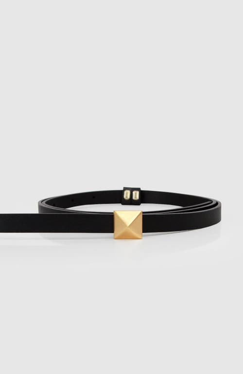 Shop Belle & Bloom Cleopatra Pyramid Stud Leather Belt In Black