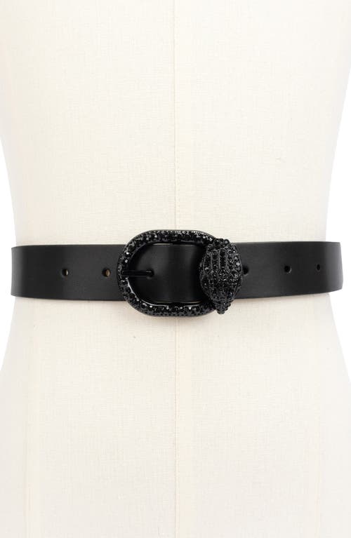 KURT GEIGER KURT GEIGER LONDON JEWEL BUCKLE LEATHER BELT 