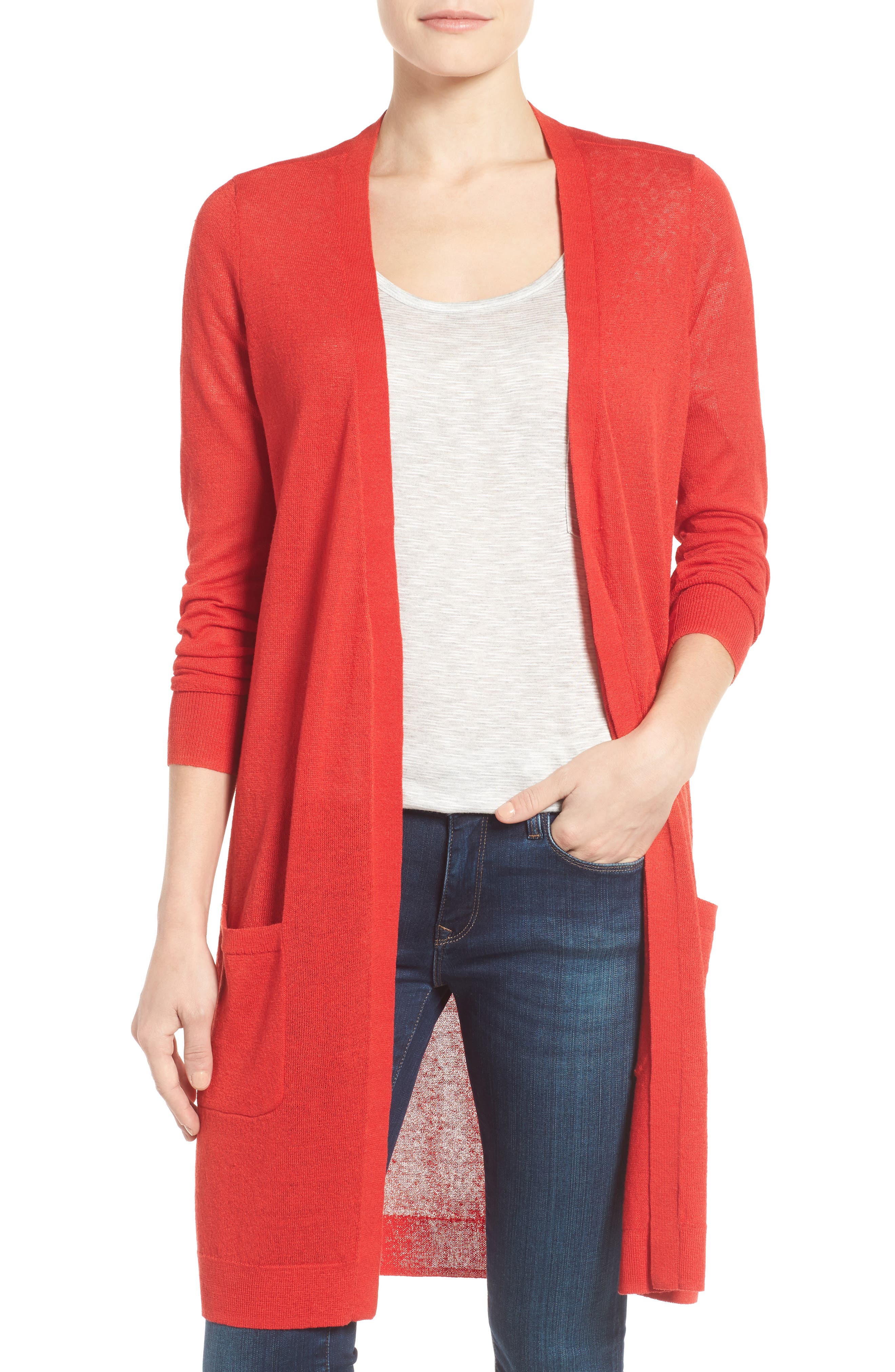 halogen linen cardigan