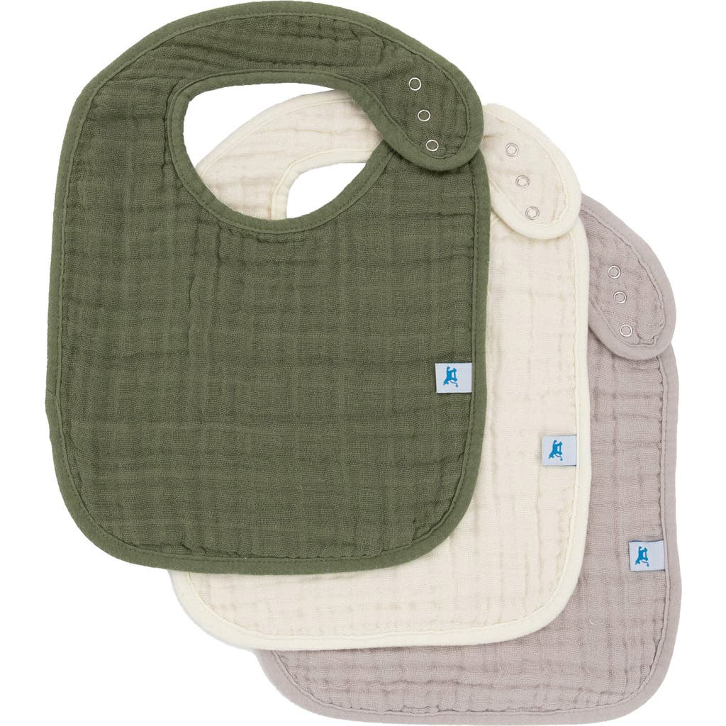 Little Unicorn 3-pack Classic Cotton Muslin Bibs In Fern 2