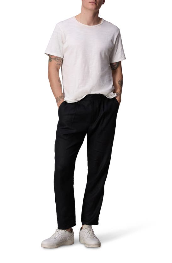 Shop Rag & Bone Slim Fit Pleated Linen Chinos In Black