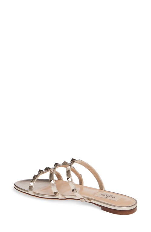 Shop Valentino Garavani Rockstud Slide Sandal In Skin