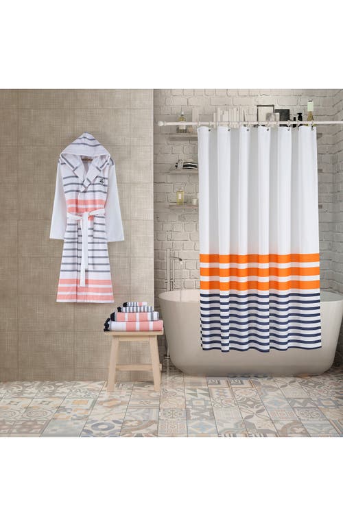 Brooks Brothers Turkish Peshtemal Shower Curtain In Orange