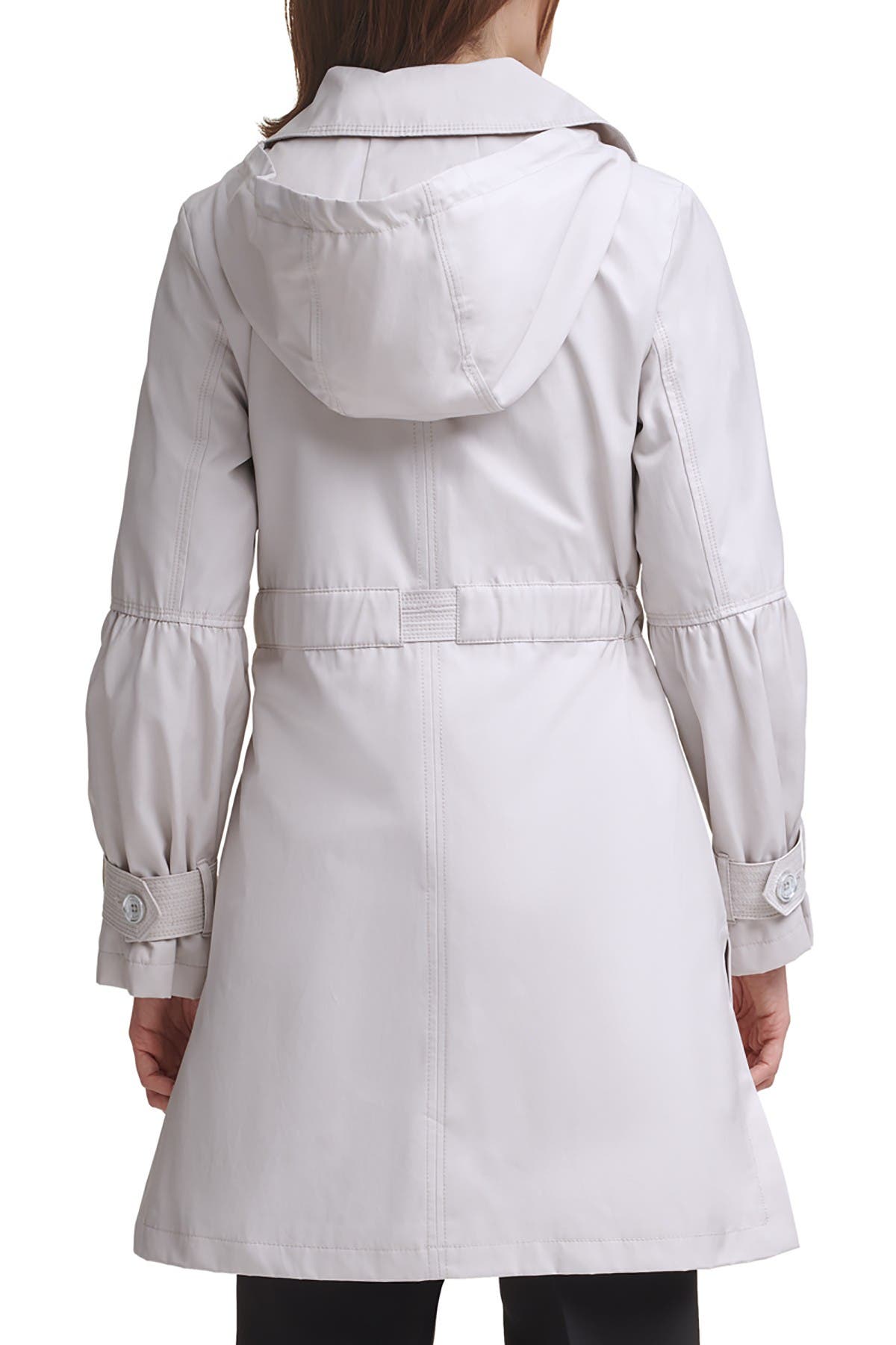 Karl Lagerfeld Anorak Tie Front Trench Coat In Open White20