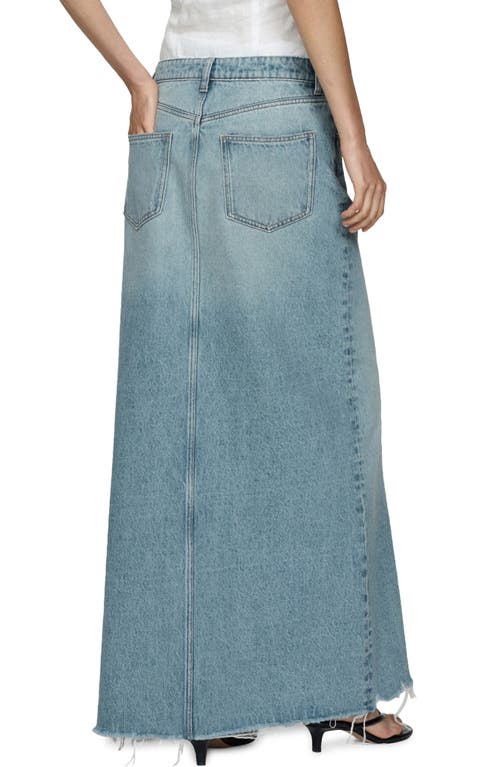 Shop Mango Denim Maxi Skirt In Medium Blue