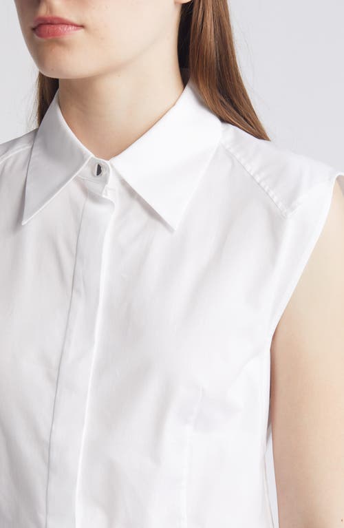 Hugo Boss Bashiva Poplin Sleeveless Blouse In White