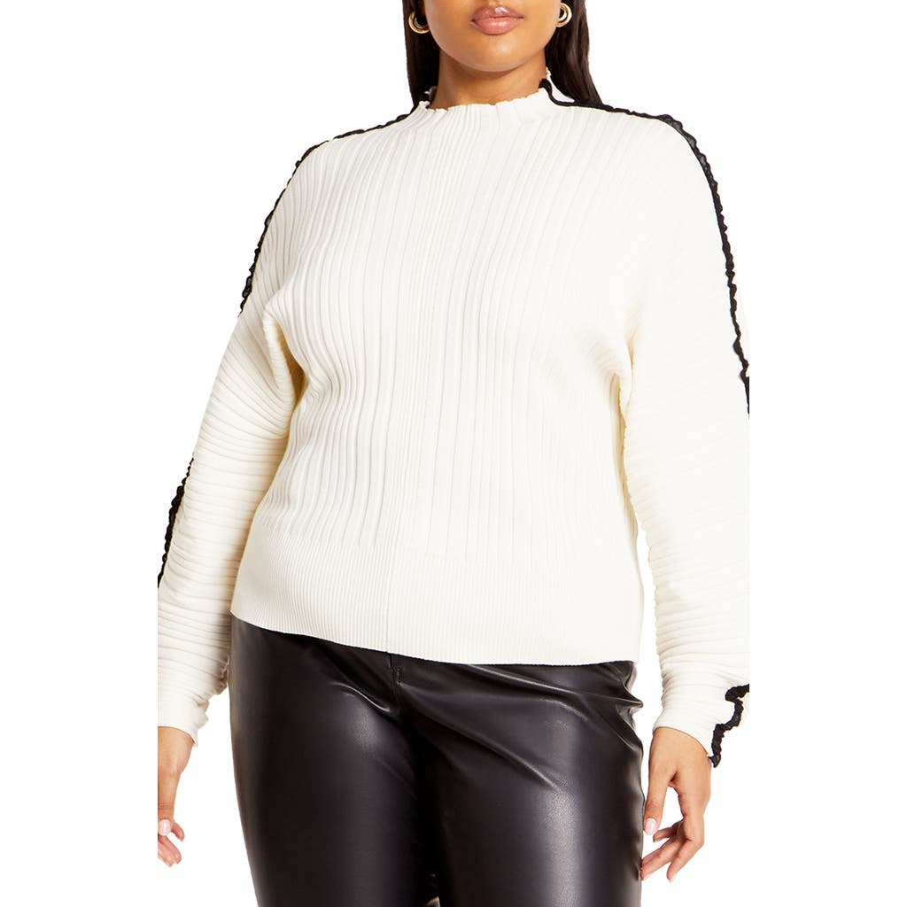 City Chic Miranda Sweater In Ivory