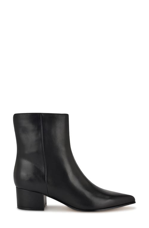 Shop Nine West Maribu Pointed Toe Bootie In Black Leather