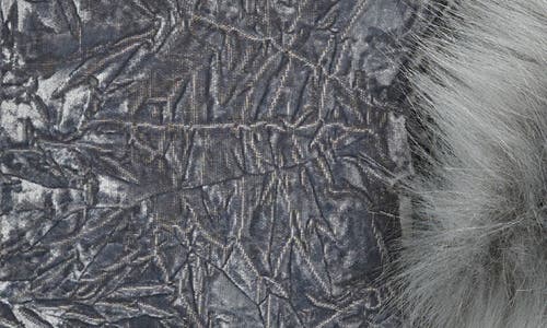 Andrew Marc Charleroi Faux Fur Collar Down & Feather Fill Velvet Puffer Jacket In Peppercorn
