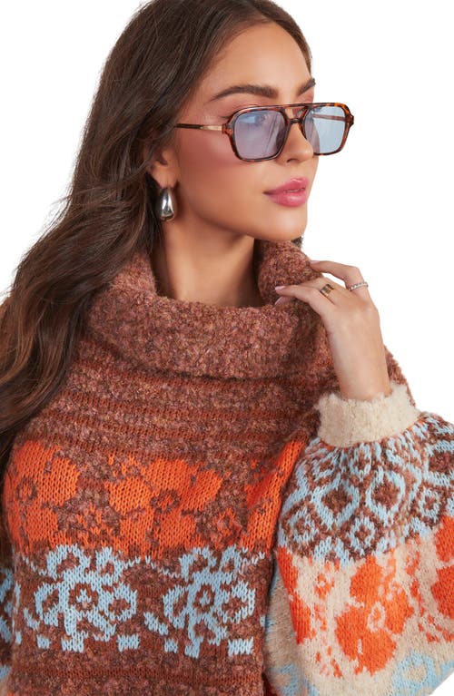 Shop Vici Collection Monet Turtleneck Sweater In Orange Multi