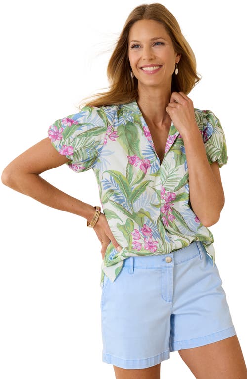 Shop Tommy Bahama Gulf Shore Floral Puff Sleeve Seersucker Top