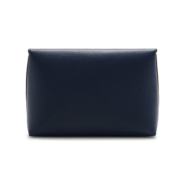 Shop Mulberry Darley Leather Cosmetic Pouch In Bright Navy