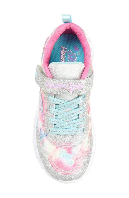 Shop Skechers Infinite Heart Lights Light-up Sneaker In Silver/ Multi