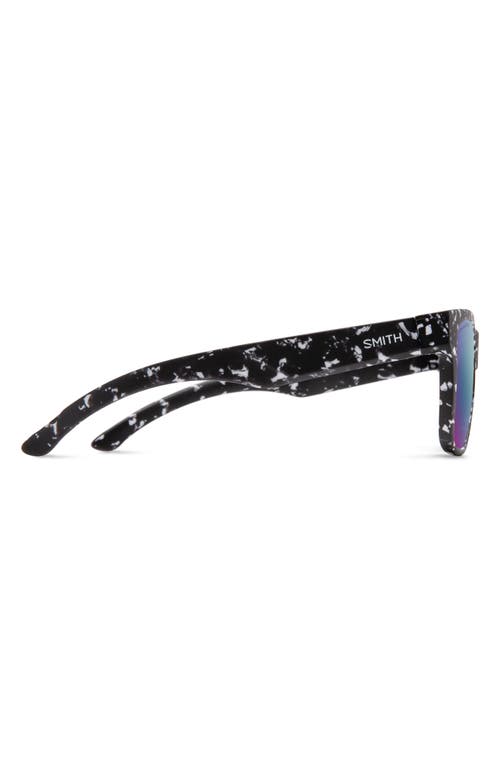 Shop Smith Lowdown 2 55mm Chromapop™ Polarized Square Sunglasses In Matte Black Marble/violet